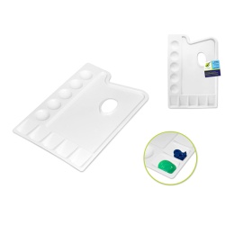Color Factory Paint Palette: 6.5x9.5" Plastic Rectangular 10-Well w/Thumb"
