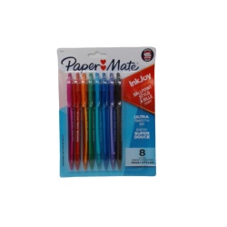 Ballpoint Pens 8pk. Ass't Colours Ultra Smooth Ink Inkjoy Paper Mate