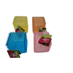 Dog Toy Spiky Squeaker Cube 3.5 Ass't Colours Gnawsome"