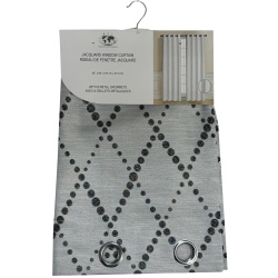 Curtains 54X84Fa Linen Dotd Black"