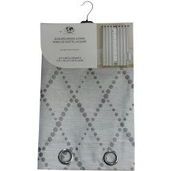 Curtains 54X84Fa Linen Dotd Silver"