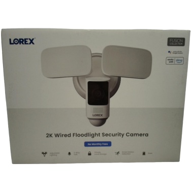 Lorex 2K wired floodlight security camera - works with Google and Alexa