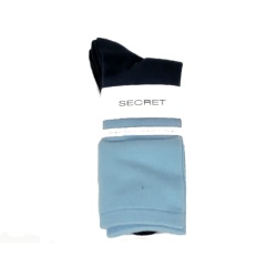 Socks Ladies Crew 3pk. Blue Ass't Secret