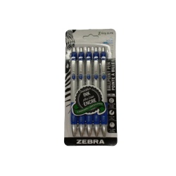 Ballpoint Pen 5pk. Blue Ink Z Grip Elite Zebra