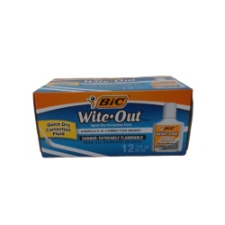 Correction Fluid Quick Dry 12 x 20mL Bic Wite Out (or $1.19ea)