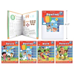 PRE-SCHOOL HEAD START WORKBOOKS 8.5X11 36 PGS AST SKILLS, PRINTING, MATH, PHONICS AGES 3-5"