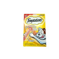Cat Treats Temptations Creamy Puree Salmon & Chicken 16 Pouches 192g. (endcap)
