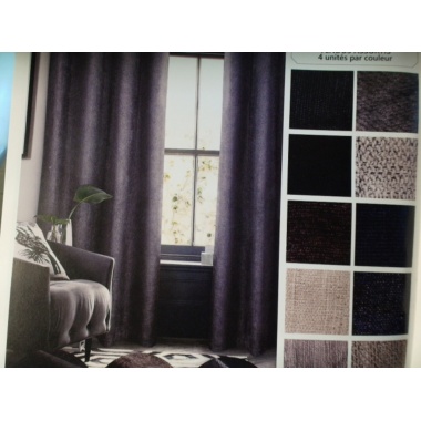 Premium Chenille Curtain with matte metal grommets 52x84 inch assorted colours