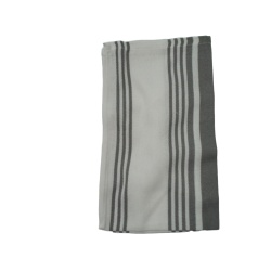 Terry Kitchen Towel 16x28" White w/Grey Stripe"