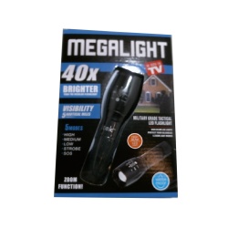 Megalight LED Flashlight Tactical Military Grade 40X Brighter