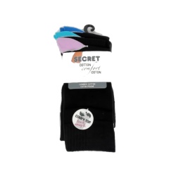 Socks Ladies 3pk. Black/Blue Secret Cotton Comfort