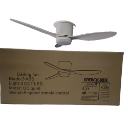 Ceiling Fan 3 Blade 6 Speed LED Light w/Remote Gesheng