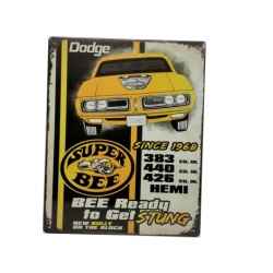Metal Sign 12 x 15" Dodge Super Bee Since 1968"