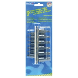 15 Pc 1/4 & 3/8 Air Torx Bit Socket Set"
