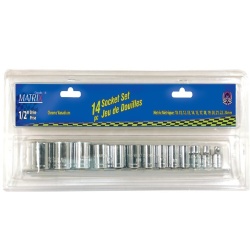 14 Pc 3/8 Shallow Socket Set Sae"