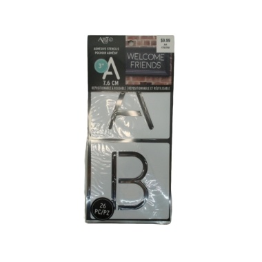 Adhesive Stencils 3 Round Font 26pcs.  Welcome Friends