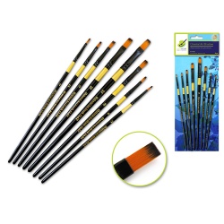 Artist Brush Flat Set Set Oriental Art Inspired 8 pc.