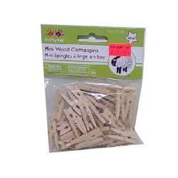 Craftwood: Mini Clothespins Natura 1 3/16  40pk."