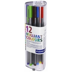 Markers Fineliner 12pk 0.3mm Triplus Asst'd Color Staedtler