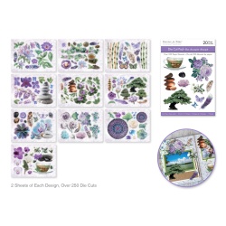 Paper Pad 4.1x5.8" Die Cut Pad 20 Sheets (2eax10designs) F) Bamboo Garden"