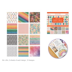 Paper Pad 6x6" Perfect Prints Stack Packs x24 Asst D) Rainbow"
