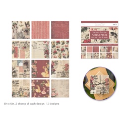 Paper Pad 6x6" Perfect Prints Stack Packs x24 Asst M) Vintage Romance"