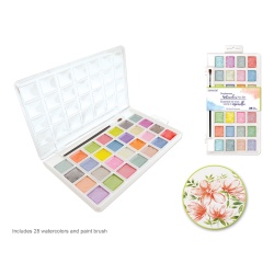 Pearlescent Watercolor Pan Set 28pc w/Brush