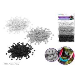 Polymer Clay Beads: 6mm Round Heishi 45g 3-Col 15g ea E) Classic