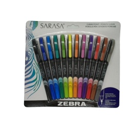 Porous Pen 12pk. 0.8mm Point Ass't Colours Sarasa Zebra