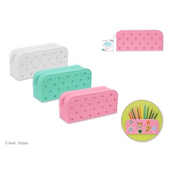Silicone Charm Pencil Case 7.1x3.15" Asst 6eax3styles Modifi"