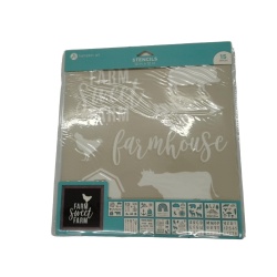 Stencils 12 x 12" Farm Sweet Farm 15pcs. Hampton Art"