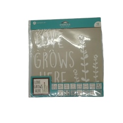 Stencils 12 x 12" Love Grows Here 15pcs. Hampton Art"