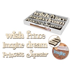 Wood Craft: 17x8cm DIY Laser-Cut Words in PDQ A) Encouragement