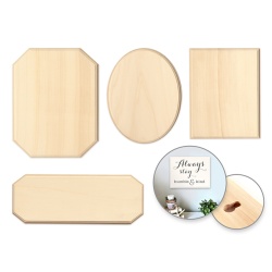 Wood Decor: Standard Plaques Rect/Oval/Cut-Away/Sign Asst 4styles 12 Each x 4 Styles