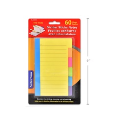 DIVIDER STICKY NOTES BOOKLET 60 SHEETS 10X15CM 6 COLOURS TAB 75 GMS PAPER ( 5 13/16 x 3 13/16""
