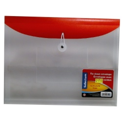 ENVELOPE 12.75X9.75 ELASTIC STRING,CD+OUTSIDE PKT  T ASST CLR"