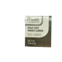 Half Size Index Cards 200pk. 3 x 2.5" Mead"