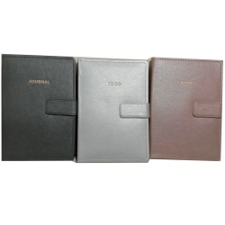 Journal Leatherette 256pgs. Lined Assorted Colours - each sold individually