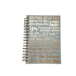 Journal Spiral Hardcover Feminine Inspirational Words 6 X 8.5" 250 Pages Molly & Rex"