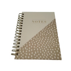 Journal Twin Wire 6 x 8.5" "Notes" Dots Hardcover 240pgs."