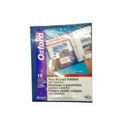 Twin Pocket Folders w/Fasteners 10pk. Letter Size Oxford
