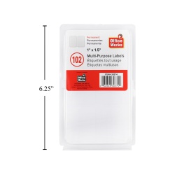 Labels 1x1.5 inch 102 pieces Office Works