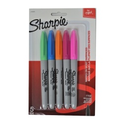 Markers 5pk Fine Asst'd Sharpie
