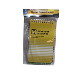 Memo Book 3pk 3x5"  100 Pages Pack Coil Notebooks 3x5" 100 pages each pad"