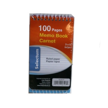 Notebook 3x5 TopCoil 100pg.Assorted colors