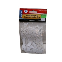 Paper String Tags 1 x 2.5 cm. 50 Pack With Hole