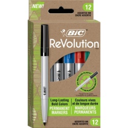 Permanent Markers 12 Pk Asst'd Colors Bic