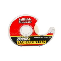 Titan transparent tape in dispenser 18mm X 33m