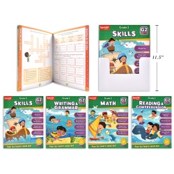 GRADE 2 HEADSTART WORKBOOKS 8.5X11 36 PGS ASST WRITING & GRAMMAR,SKILLS,READING& COMPREHENSION"