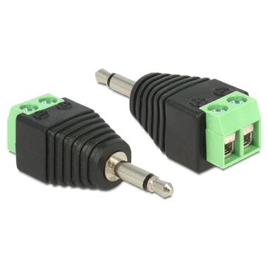 3.5mm Mono Male Screw Terminal Connector - 2pcs